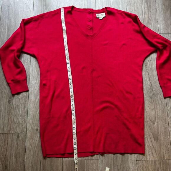 Anthropologie Saturday/Sunday Chrissy Sweater Mini Dress Size Small Pink V Neck - Picture 6 of 11